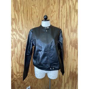 NWOT Shein Black Faux Leather Biker Bomber XL